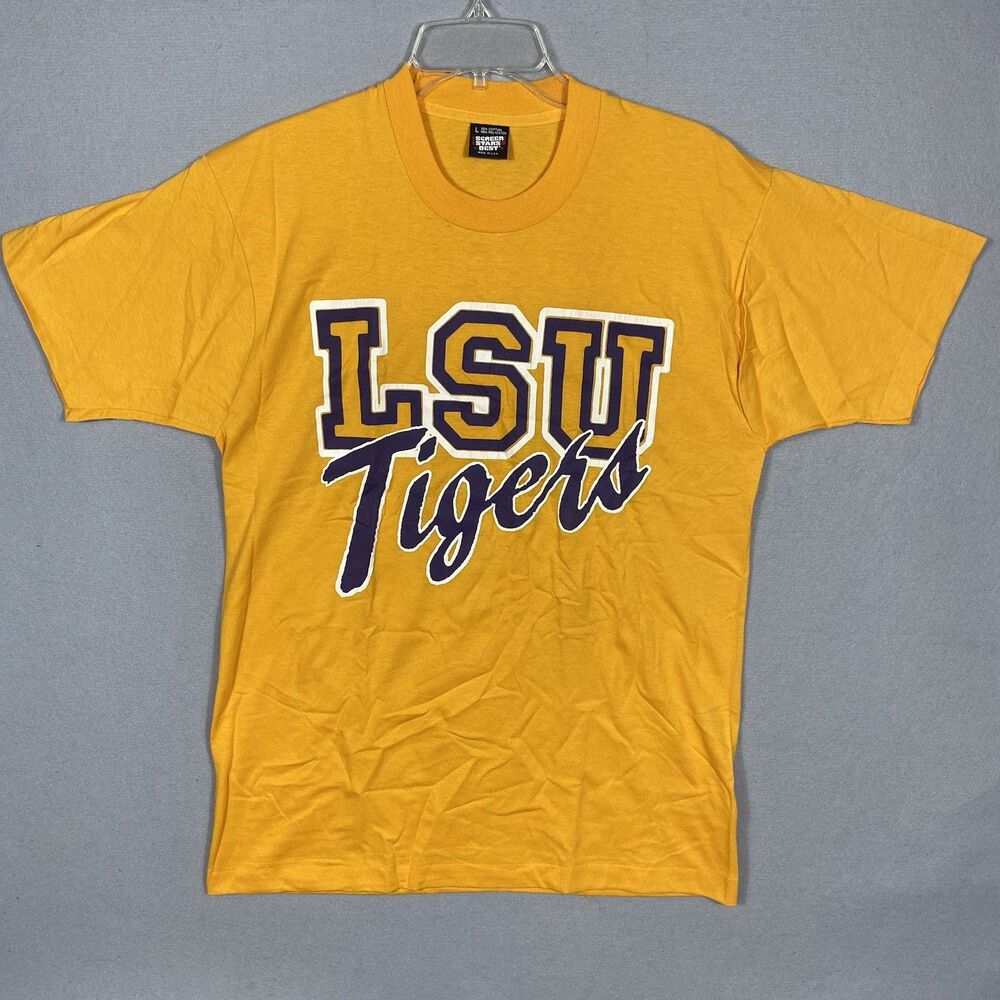 Vintage LSU Tigers TShirt Made in USA Single Stitch Medium Graphic Short Sleeve
